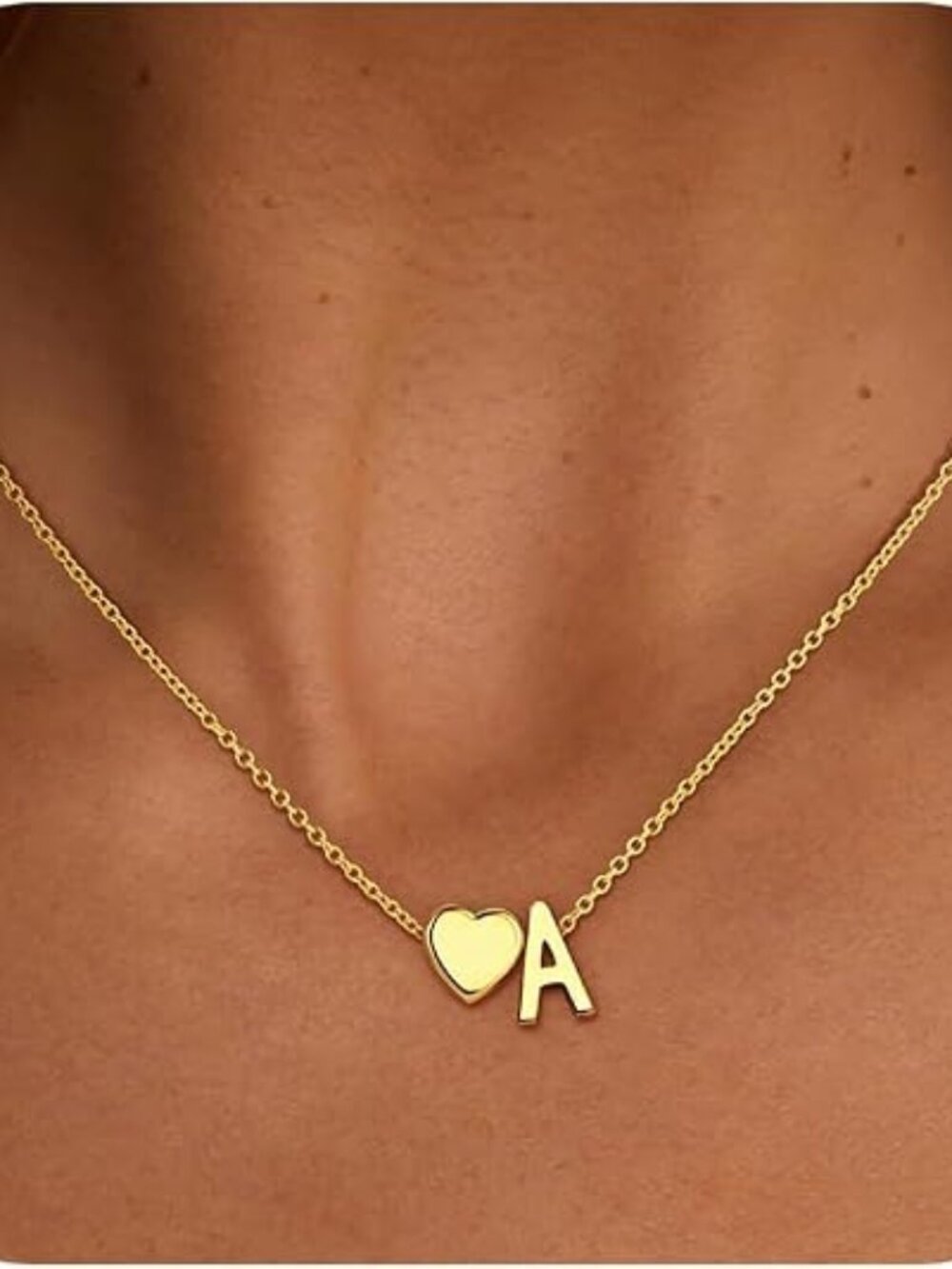 Gold Heart Initial Necklaces for Women Girls Jewelry Gifts